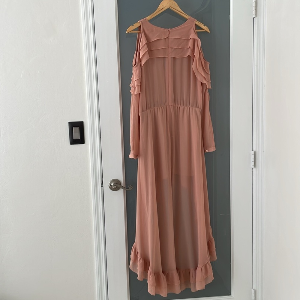 REHAB High-low ruffle peach dress - Picture 3 of 7